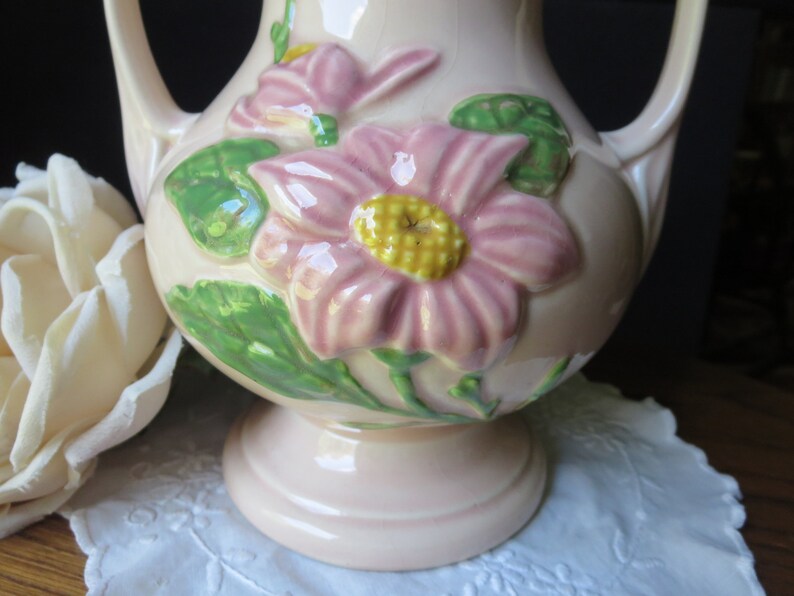 ON SALE! Vintage Hull H-9-8 1/2, Large Hull Magnolia Vase Glossy, Pink Flowers, 1947-1948, USA Art Pottery bild 10