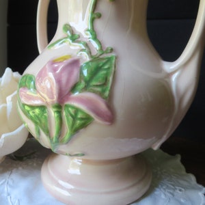 ON SALE! Vintage Hull H-9-8 1/2, Large Hull Magnolia Vase Glossy, Pink Flowers, 1947-1948, USA Art Pottery bild 9