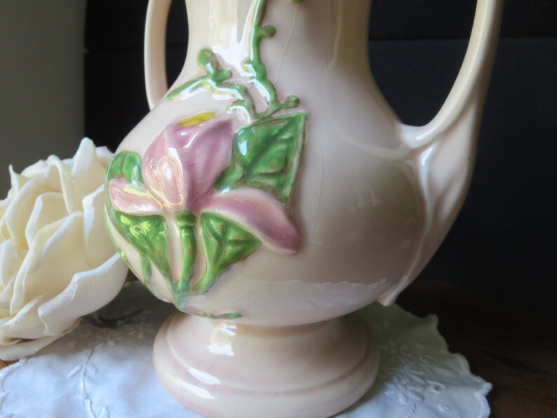 ON SALE! Vintage Hull H-9-8 1/2, Large Hull Magnolia Vase Glossy, Pink Flowers, 1947-1948, USA Art Pottery bild 9