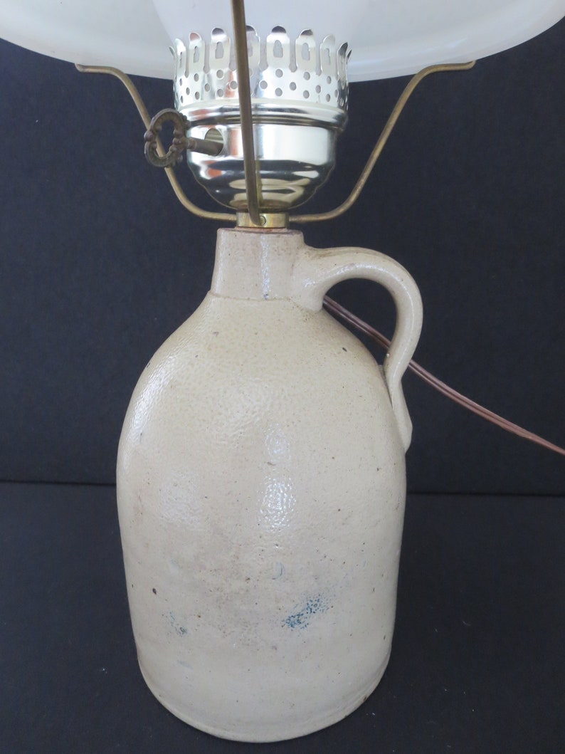 Rustic Stoneware Jug Table Lamp Salt Glaze Antique Jug Lamp Etsy