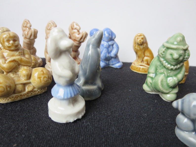 13 of 15 circus design Red Rose Tea Statues Vintage Wade Whimsie Figurines ON SALE Made in England 20 Figurines Included