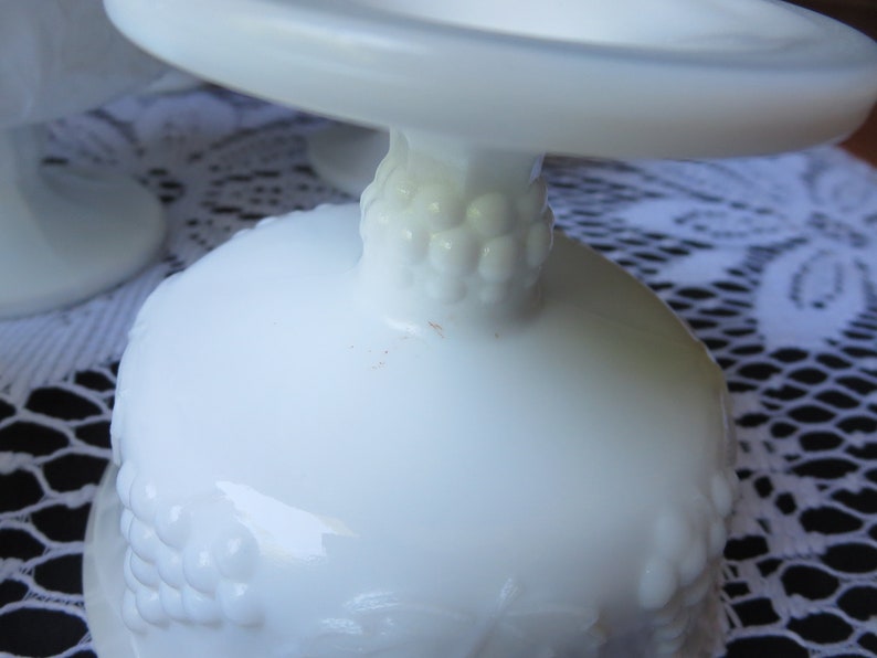 Parfait Cups Vintage Indiana Milk Glass Dessert Cups Colony Harvest Grapes Set of Ten Dessert Bowls Sherbet Cups Ice Cream Dish 10