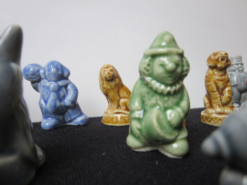 13 of 15 circus design Red Rose Tea Statues Vintage Wade Whimsie Figurines ON SALE Made in England 20 Figurines Included