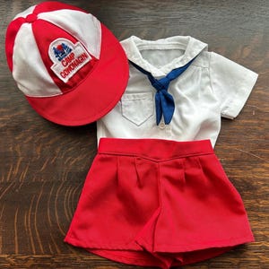 Amerikanisches Mädchen Molly Camp Gowonagin Uniform Von Mollys Summer Story, Tagged 1994 Pleasant Company.