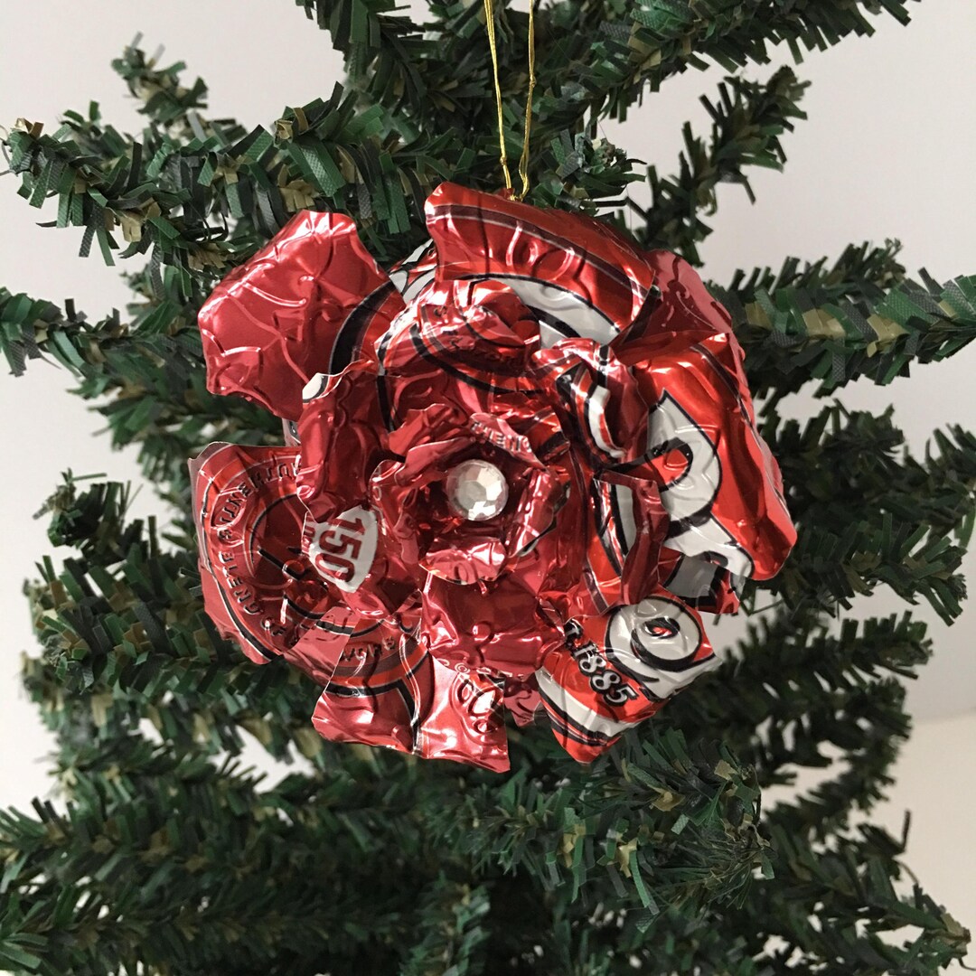 Dr. Pepper Rose Ornament, Rose Flower, Flower Ornament, Red and White ...