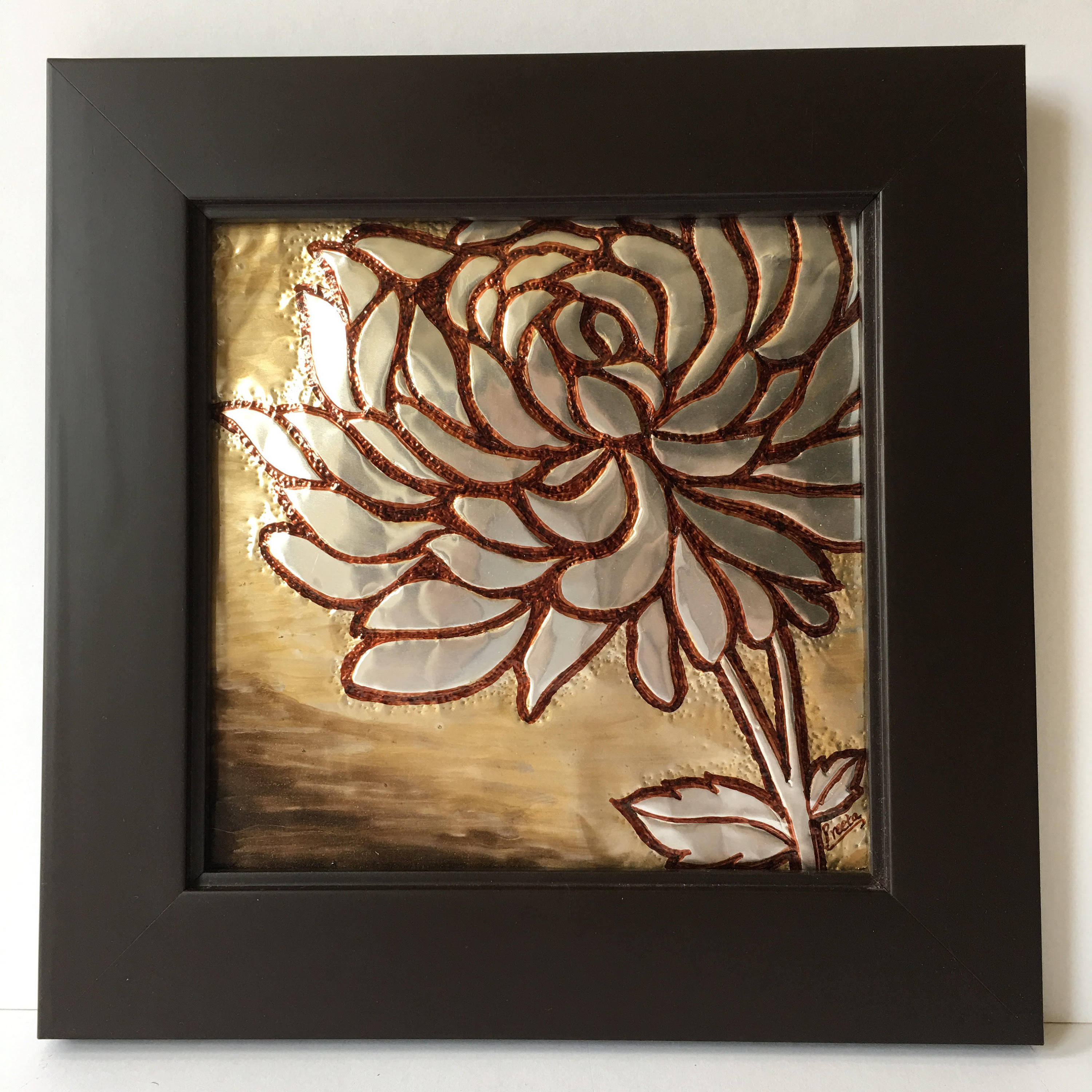 Flower 8x8 Embossed Metal Wall Art Nature Lover | Etsy