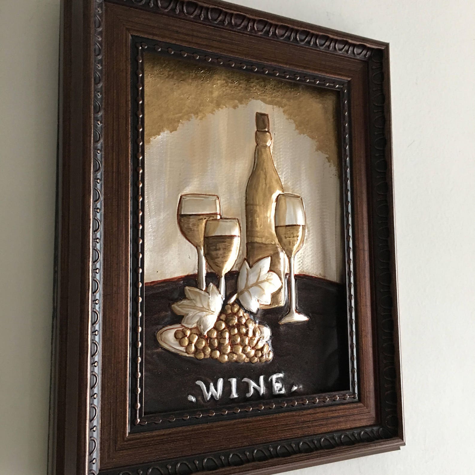 Wine Art Metal Wall Decor Embossed Metal Art 7 X - Etsy