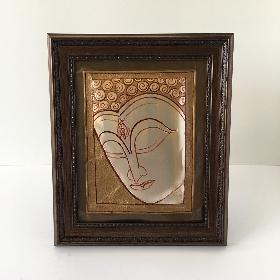Lord Buddha Metal Wall Decor 10 X 8 Embossed Etsy