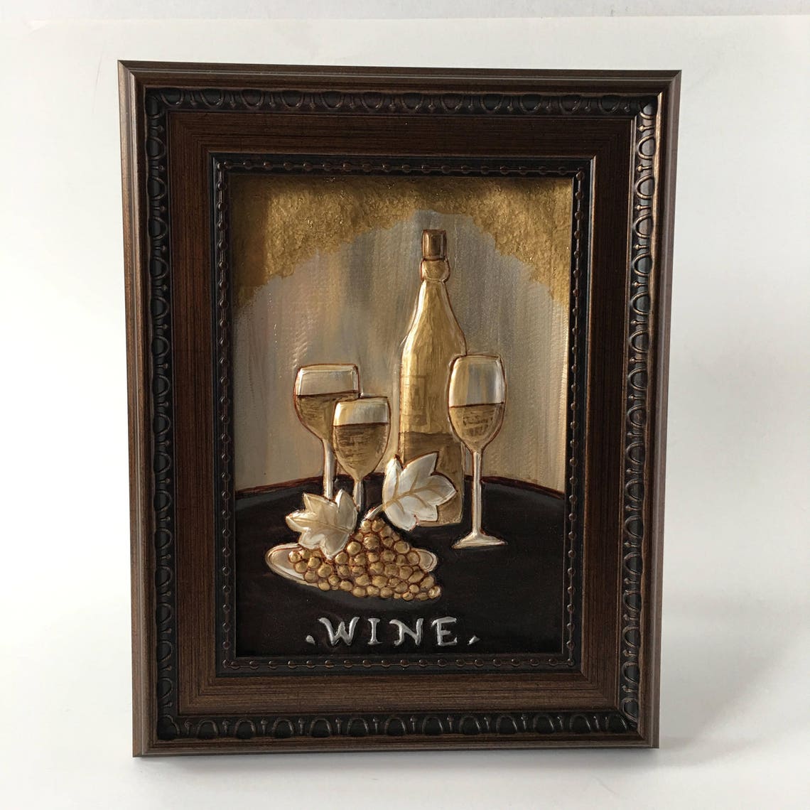 Wine Art Metal Wall Decor Embossed Metal Art 7 X - Etsy