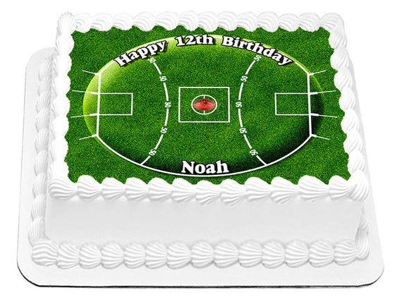 Football Field Edible Icing Image Cake Decoration Birthday Etsy