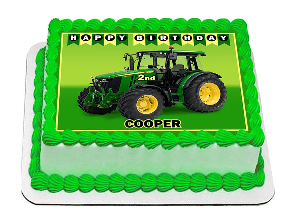 Tracteur John Deere Glacage Comestible Image Gateau Decoration Etsy