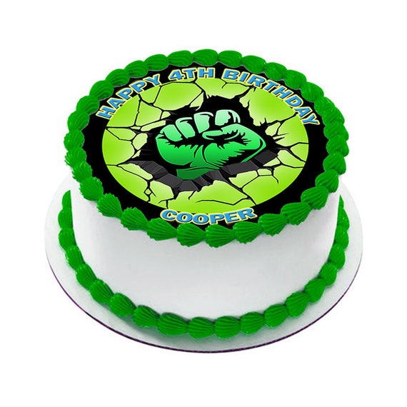 Incredible Hulk Edible Icing Image Cake Decoration Birthday Etsy