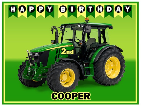 Tracteur John Deere Glacage Comestible Image Gateau Decoration Etsy