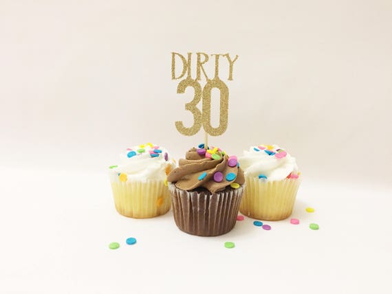 30th Birthday Cupcake Topper 12ct Thirtieth Birthday Cupcake Etsy