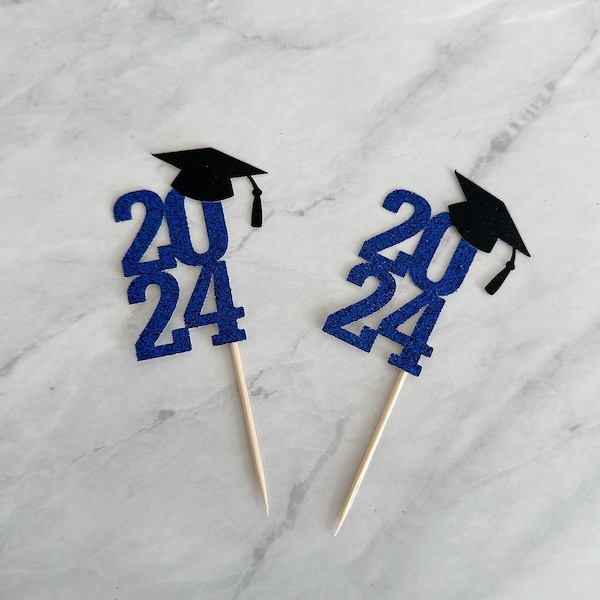 2024 Graduation Cupcake Toppers graduation cupcake topper 2024 grad party college high school party decoration class of 2024 graduation 2024