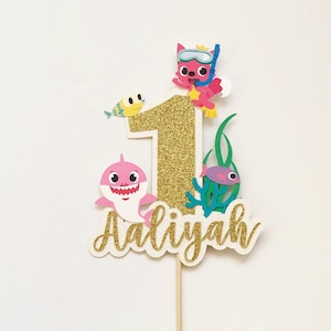 Shark Birthday Cake Topper Shark Birthday Birthday First Birthday Shark Decor