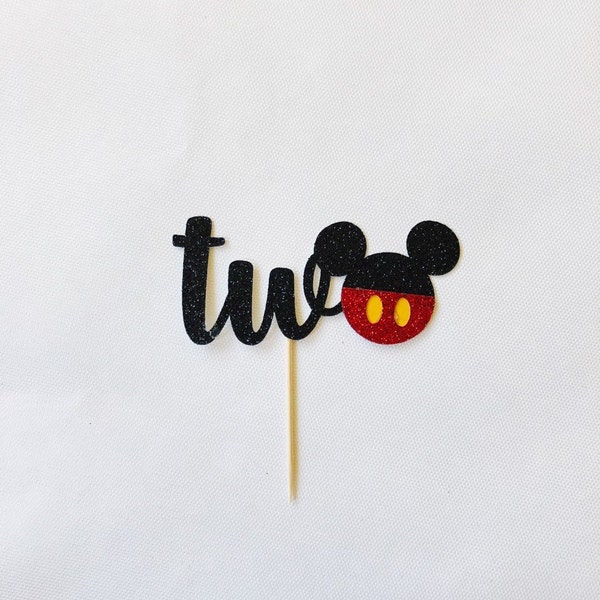 Décorations pour cupcakes Mickey Mouse Oh Twodles : 2e anniversaire, lot de 12