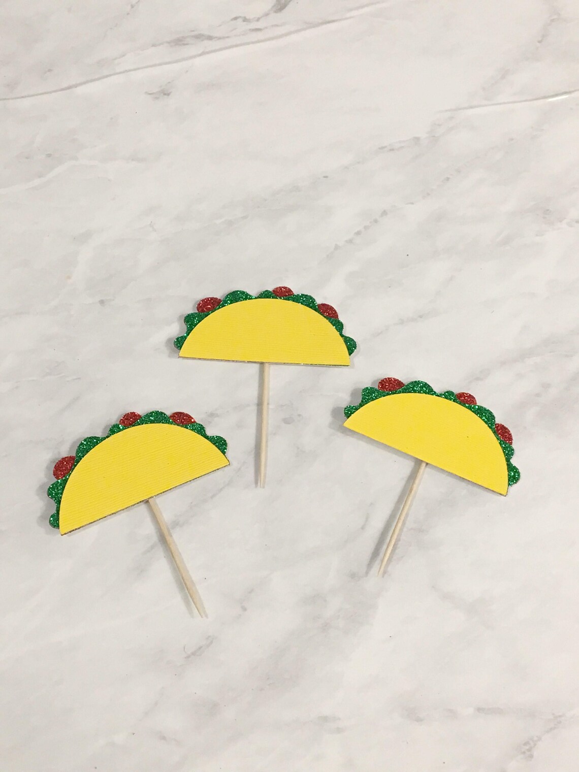 Taco Cupcake Toppers Taco Party Taco Cake Fiesta Decoration Etsy