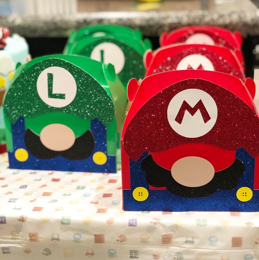 Super Mario Brothers Treat Box Favor Bags Favor Box Set of 6 Boxes ...