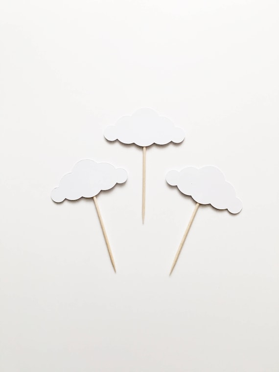 Cloud Cupcake Toppers Baby Shower Topper 1st Birthday 2nd Two - Etsy