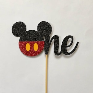 Mickey Mouse First Birthday Cake Topper: Glitter One Decor