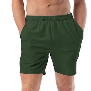 Myrtle Green Trunks - Zwembroek heren - Donkergroene zwemshorts - Groene zwemkleding - Grote maten herenzwembroek - Groene zwembroek met zakken