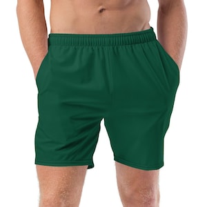 Groene zwembroek - British Racing Green zwembroek heren - groene zwemshort - zwemkleding grote maten - zwembroek met anti-schuur