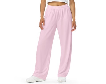 LIGHT PINK PANTS - Palazzo Pants - Pastel Pink Wide LEg Pants - Lounge Pants - Pajama - Casual Chic Pants - Plus Size Pants 2XS-6XL
