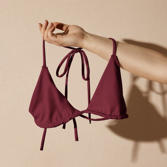 burgundy bathing suit top