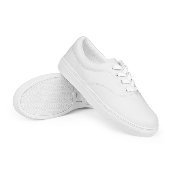 WOMEN WHITE SHOES - Womens White Tie Shoes - White Canvas Tie Shoes - Bridal Sneakers - Casual White Flats - Casual Wedding Shoes - Plain