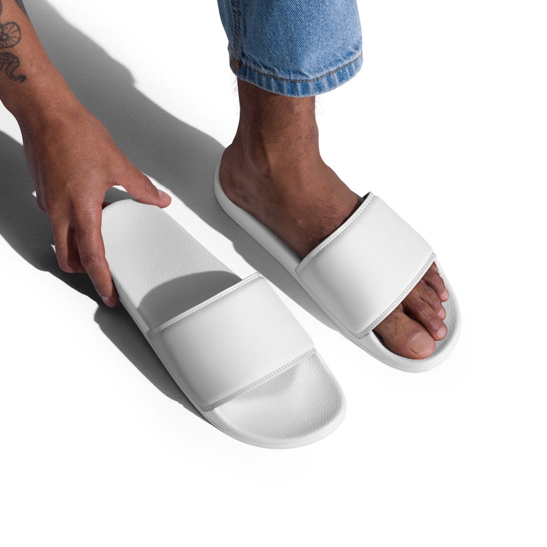 WHITE MENS SLIDES Men Pool Shoes Men Slides Men Mules Etsy