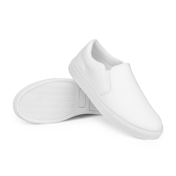 mens white slip ons