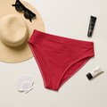 Red Bikini Bottom: Solid Color Swimwear, Swim Separates, High Waist, Lined, XS-3XL
