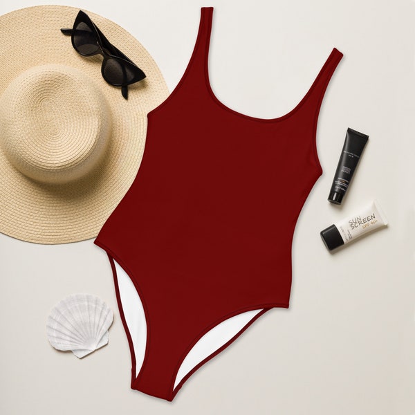 Cherry Red Swimsuit - Dark Red One Piece Swimsuit - Plus Size Swimsuit - Red Swimwear - Plus Size Swimwear - Surfing Swimsuit - Swimsuit 2xl
