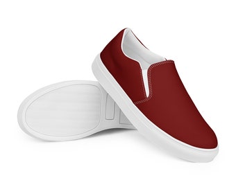 CHERRY RED SLIPONS - Cherry Red Womens Canvas Slip On Shoes - Dark Red Slipons - Canvas Shoes - Casual Shoes - Womens Casual Slipons - Comfy