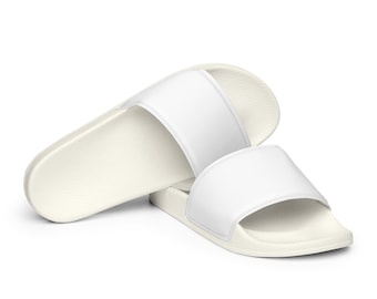 WHITE MENS SLIDES - Men Pool Shoes - Men Slides - Men Mules - Beach Slippers - Summer Shoes - Waterproof Pool Shoes - Casual - Comfortable