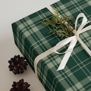 3 pezzi di carta a quadri verdi - fogli di carta da regalo natalizia a quadri verdi - fogli di carta da regalo a quadri verdi - fogli di carta da regalo per uomo