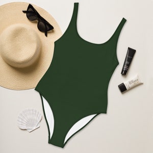 Myrtle Green Swimsuit - Dark Green One Piece Swimsuit - Classic Swimsuit - Green Swimwear - Elegant Swimsuit - Plus Size Swimsuit - Swimwear