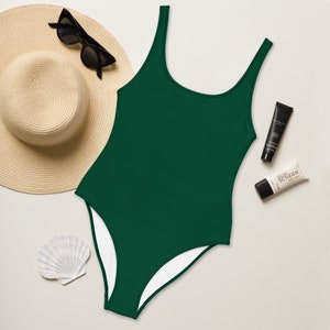 One Piece Swimsuit: British Racing Green, English Fashion, Elegant Style