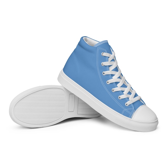 Mens Ice Blue High Top Sneakers Ice Blue Chunks Ice Blue Wedding Sneakers Casual Wedding Shoes Mens Canvas Shoes High Sneakers