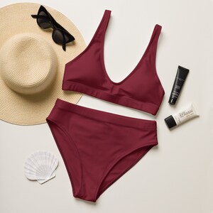 Maroon two piece swimsuit clearance