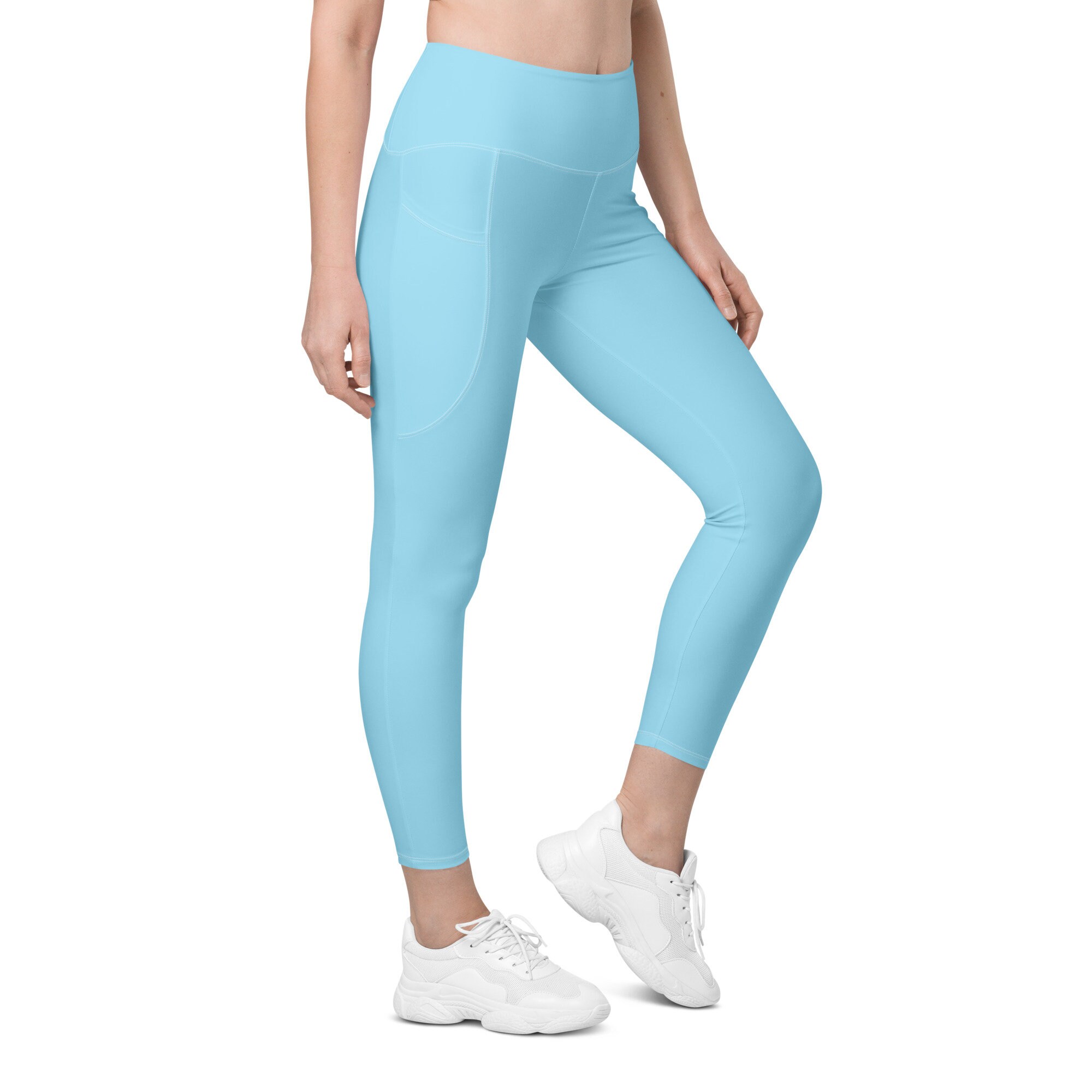 LIGHT BLUE LEGGINGS Leggings With Pockets Pastel Leggings High