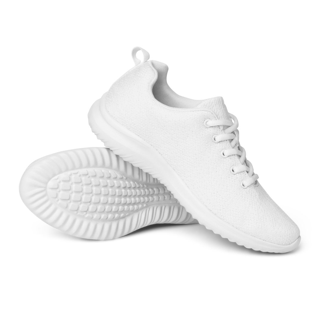 Women White Sneaker Plain White Athletic Shoes White Mesh Sneakers ...