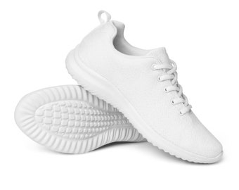 WOMEN WHITE SNEAKER - Plain White Athletic Shoes - White Mesh Sneakers - White Breathable Trainers - Tennis Shoes - No Branding Sneakers