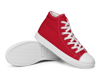 Mens Red Chunks Mens High Top Canvas Shoes Christmas Red Sneakers High Sneakers Men Christmas Shoes Canvas Shoes Red High tops