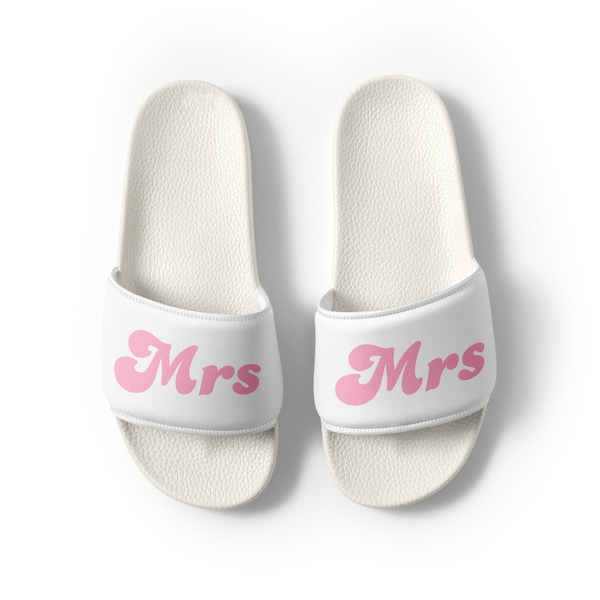 MRS SLIDES - Mrs Slippers - Mrs Pool Shoes - Mrs Mules - Gift For Mrs - Pink Mrs Slides - Bachelorette - Hen Party - Honeymoon - Bridal