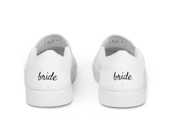 BRIDE SLIPONS - Womens Wedding Shoes - Bride Sneakers - Women Slip-ons - Custom Wedding Shoes - Custom Bridal Flats - Wedding Loafers