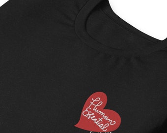 Human Essential Heart Logo with Embroidery Short-Sleeve Unisex T-Shirt