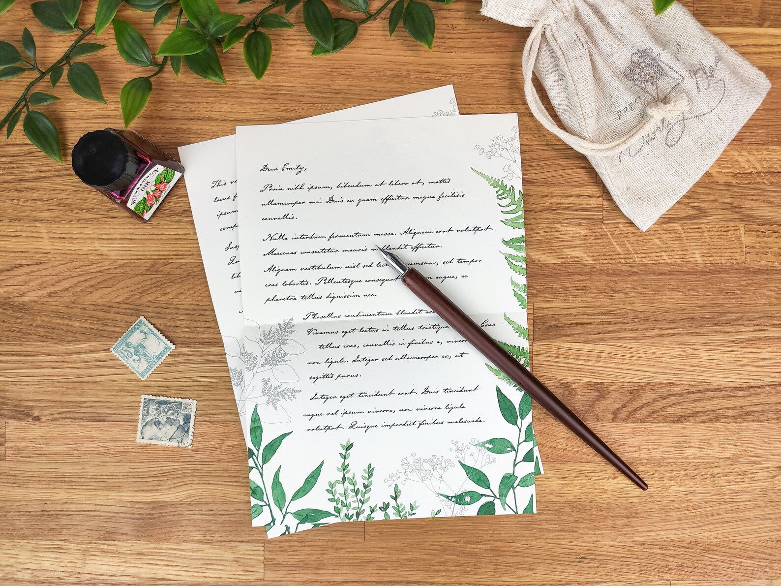 Botanical Letter Writing Set Cottagecore Stationery Eco Etsy
