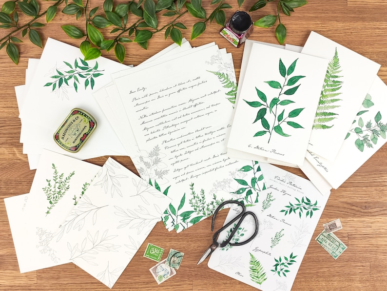 Botanical Stationery Set Stationery Gift Set Eco Friendly Etsy
